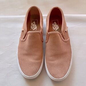 Vans Pink Slip-On Sneakers with Perforated Design